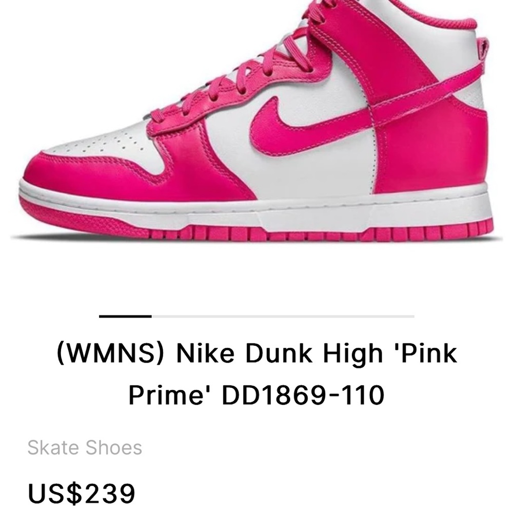 NWOT Nike Dunk High 'Pink Prime” SZ 6W NEVER WORN - Picture 5 of 5